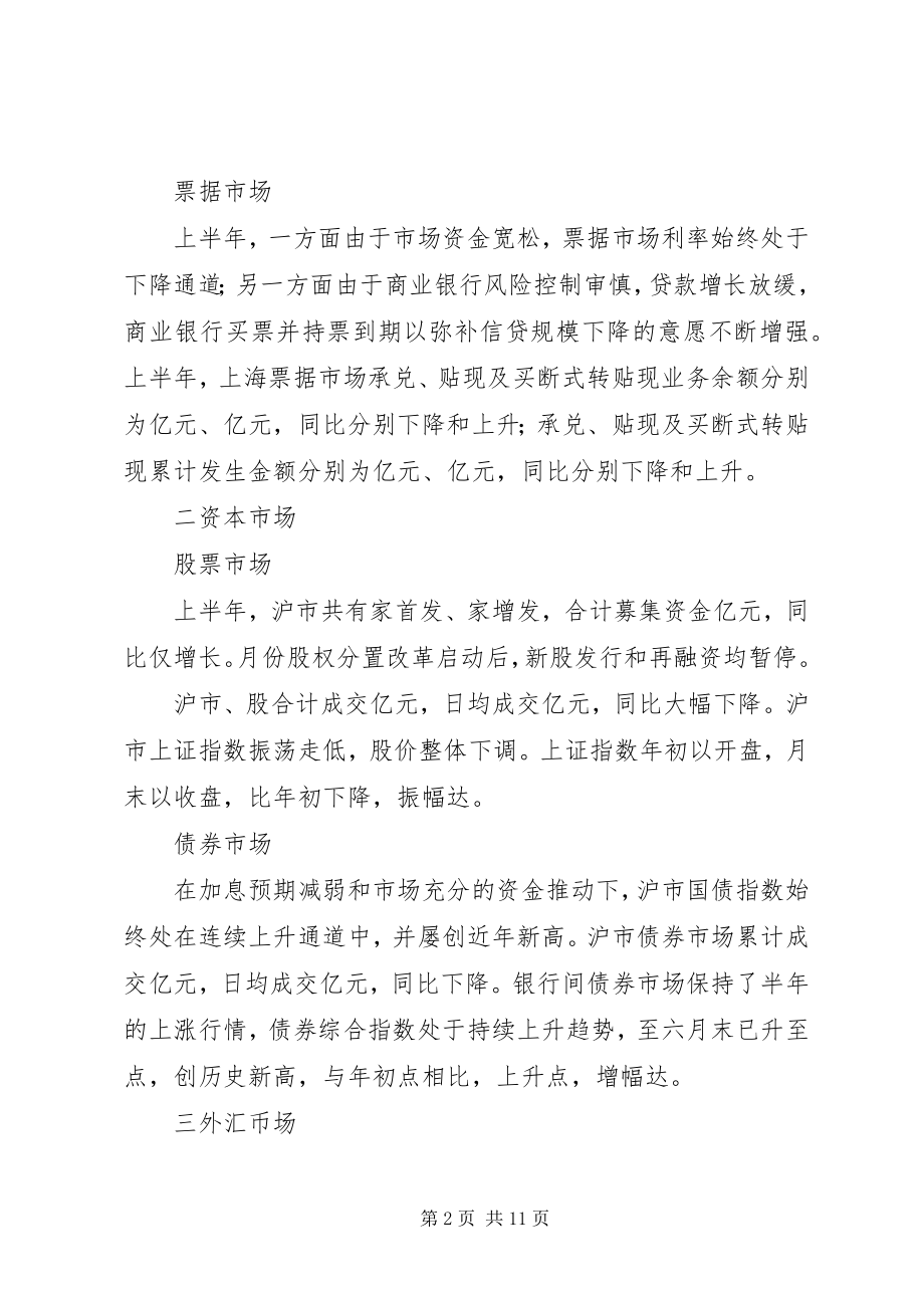 2023年上半年上海金融市场分析报告新编.docx_第2页