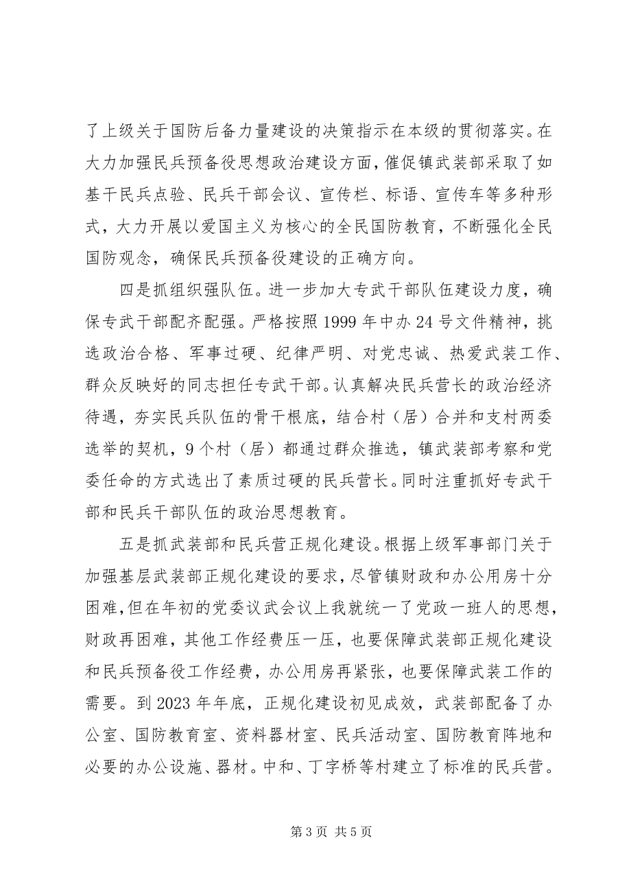 2023年乡镇党委书记党管武装述职报告述职报告.docx_第3页