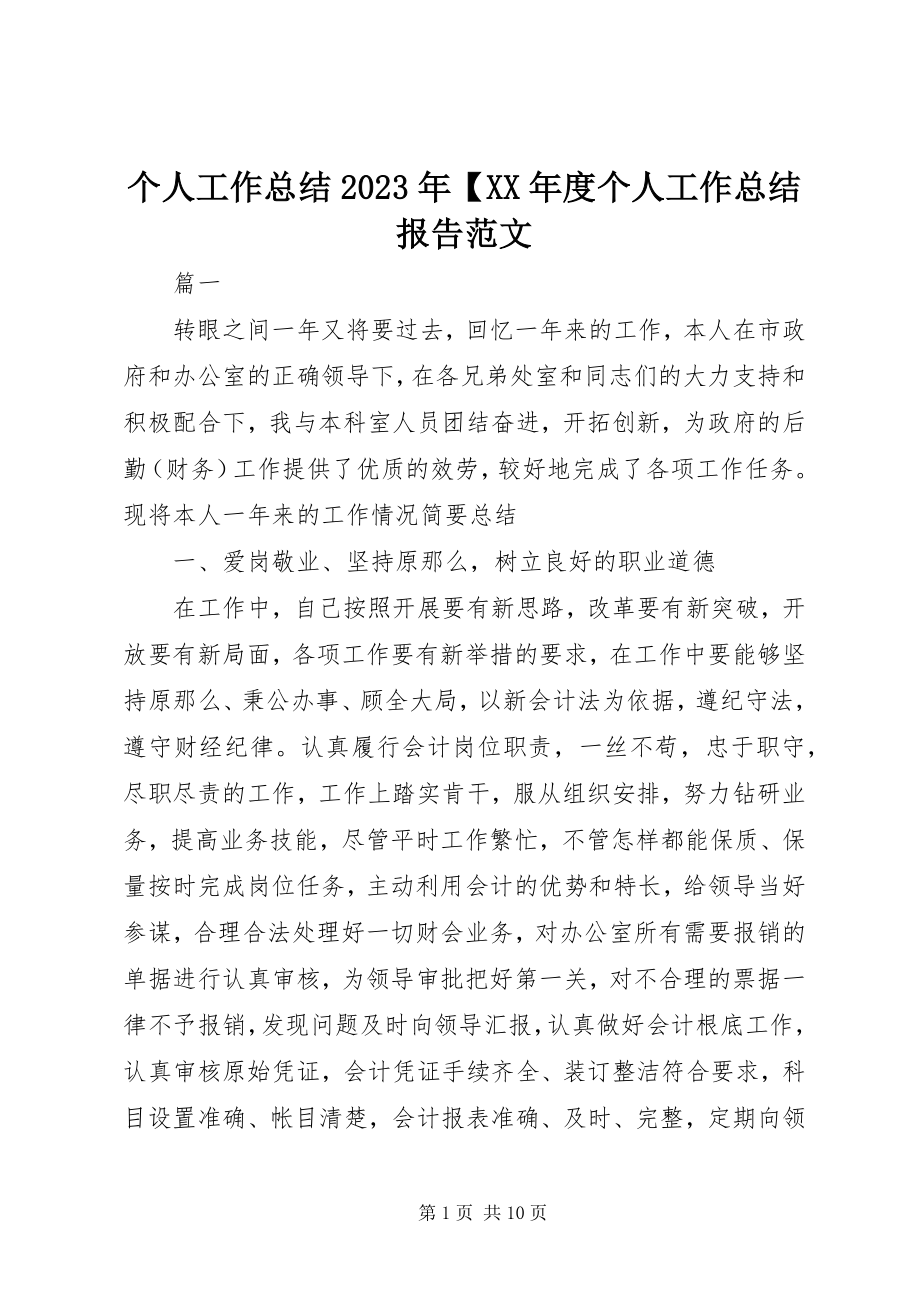 2023年个人工作总结某年某年度个人工作总结报告.docx_第1页