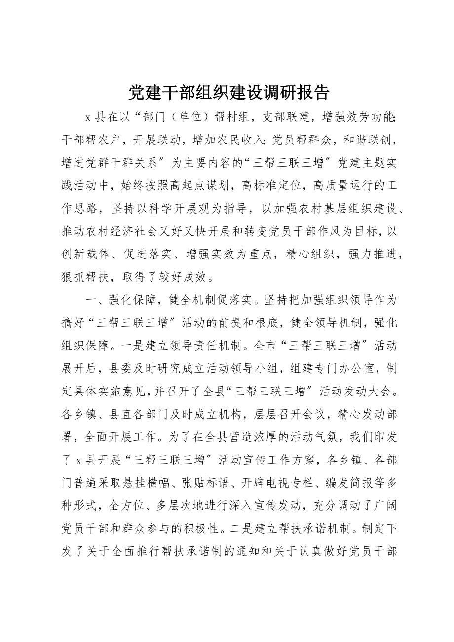 2023年党建干部组织建设调研报告.docx_第1页