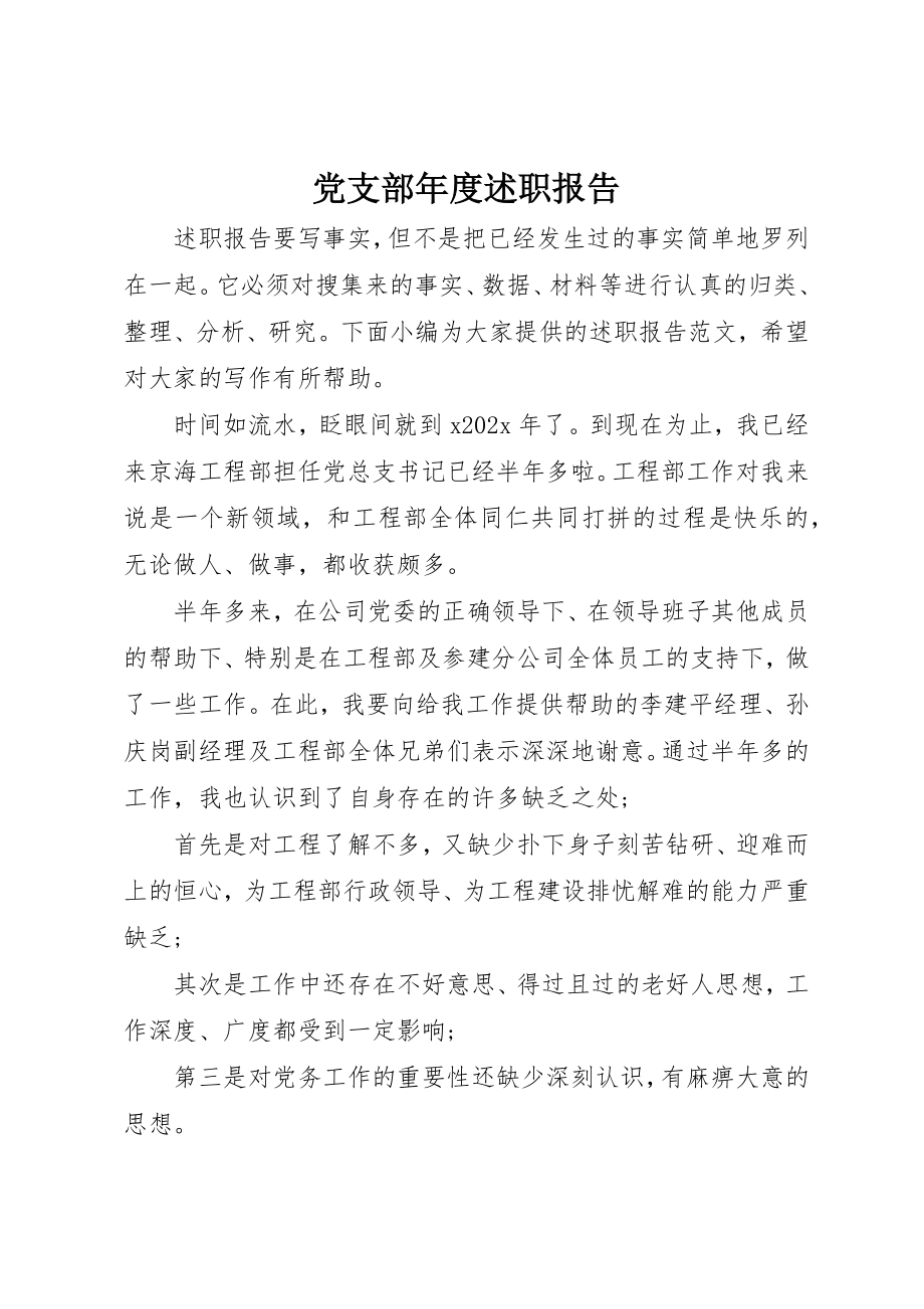 2023年党支部年度述职报告.docx_第1页