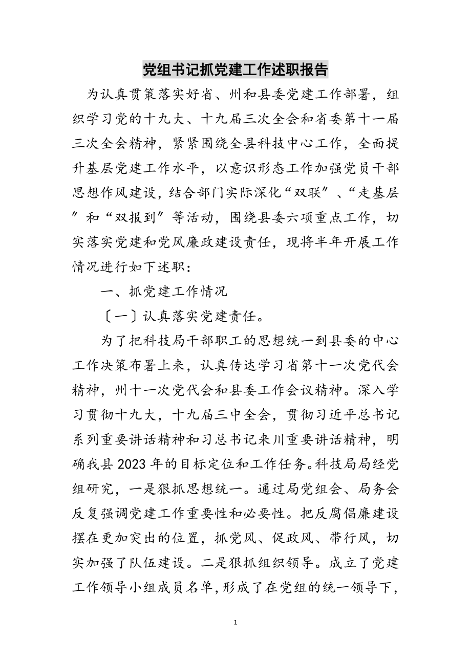 2023年党组书记抓党建工作述职报告范文.doc_第1页