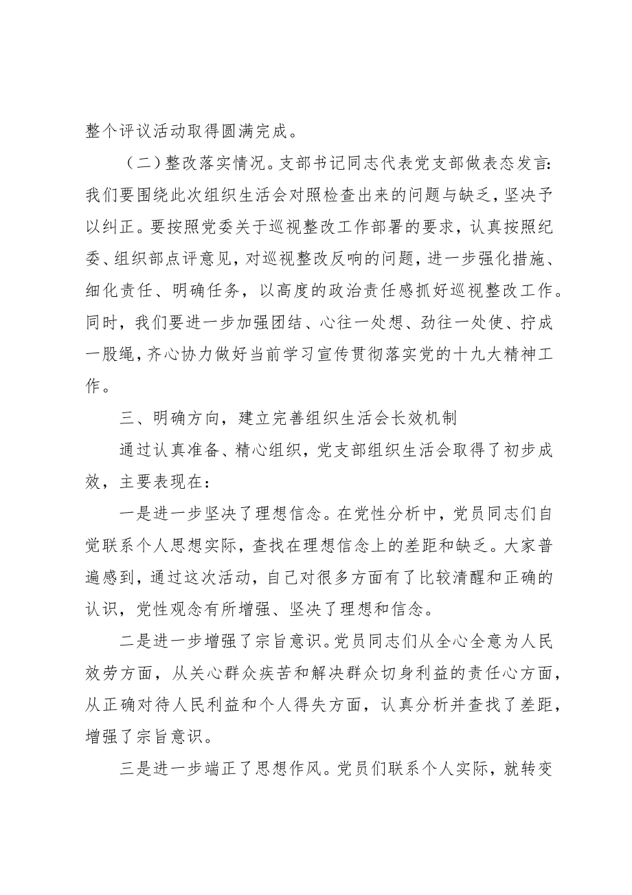 2023年党支部巡视整改专题组织生活会总结报告.docx_第3页