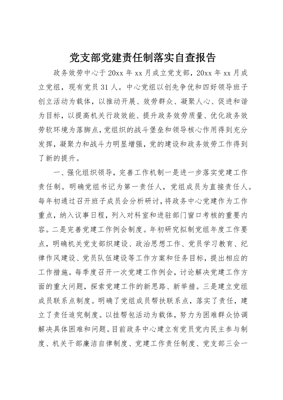 2023年党支部党建责任制落实自查报告.docx_第1页