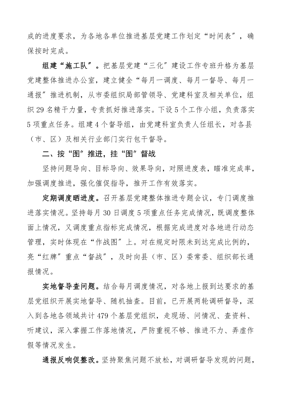 2023年党建三化基层党建三化建设经验材料市级党建经验市委组织部工作总结汇报报告.doc_第2页