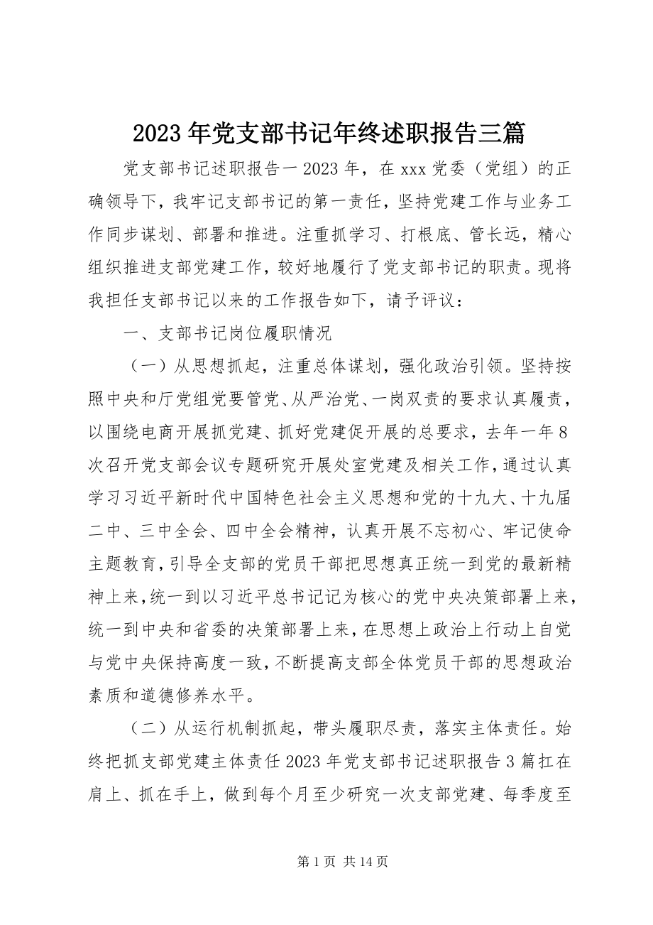 2023年党支部书记终述职报告三篇.docx_第1页