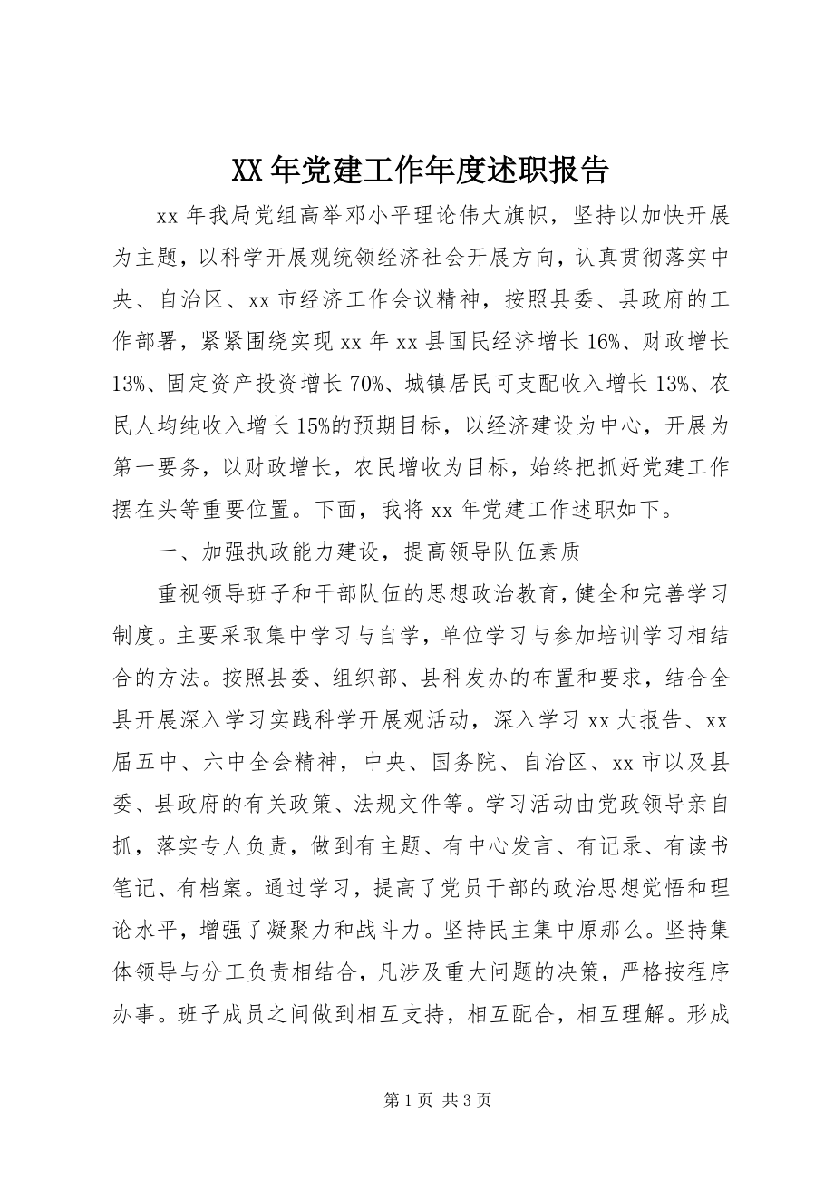 2023年党建工作度述职报告.docx_第1页