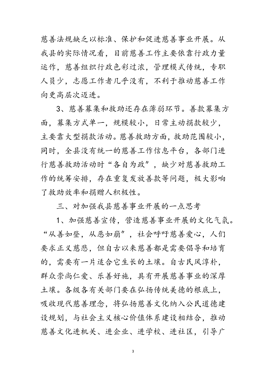 2023年全县慈善事业发展调查报告范文.doc_第3页