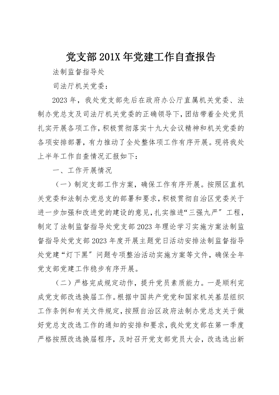 2023年党支部党建工作自查报告2.docx_第1页