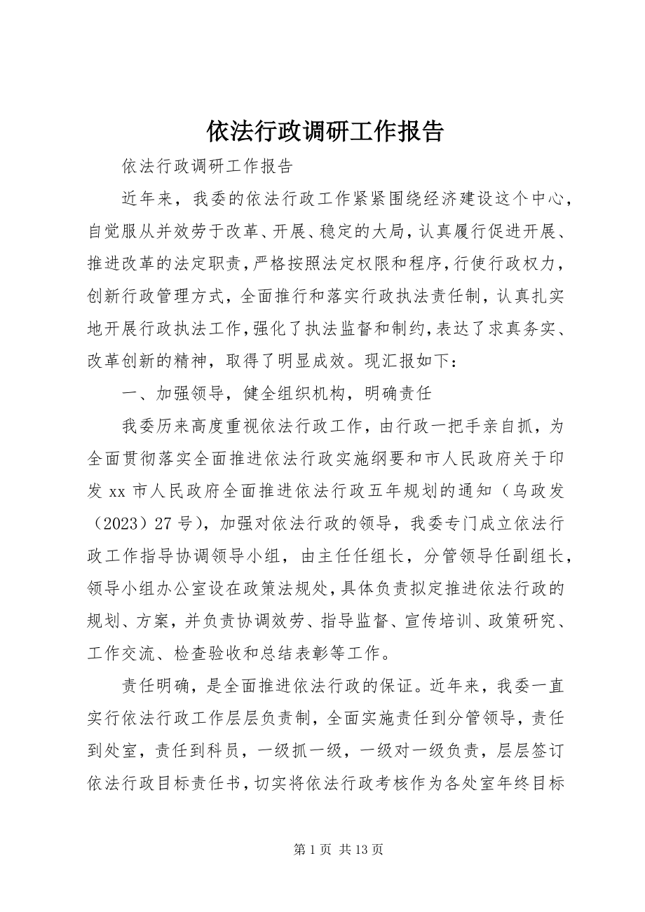 2023年依法行政调研工作报告.docx_第1页