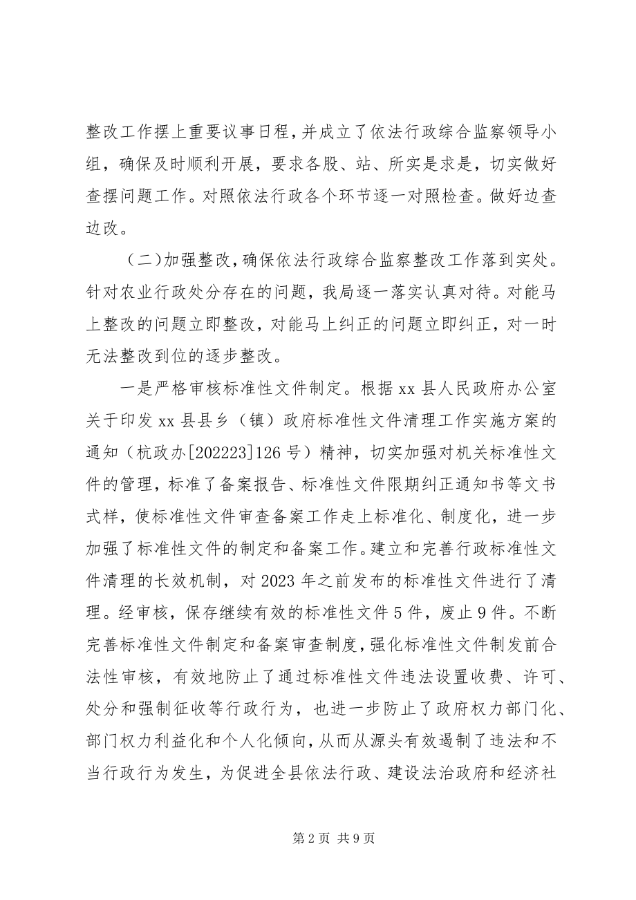 2023年依法行政综合监察整改落实自查情况报告.docx_第2页