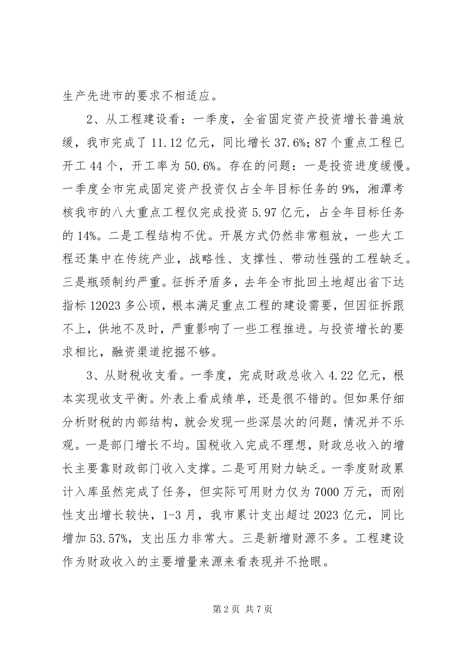 2023年全市一季度经济形势分析会致辞稿.docx_第2页