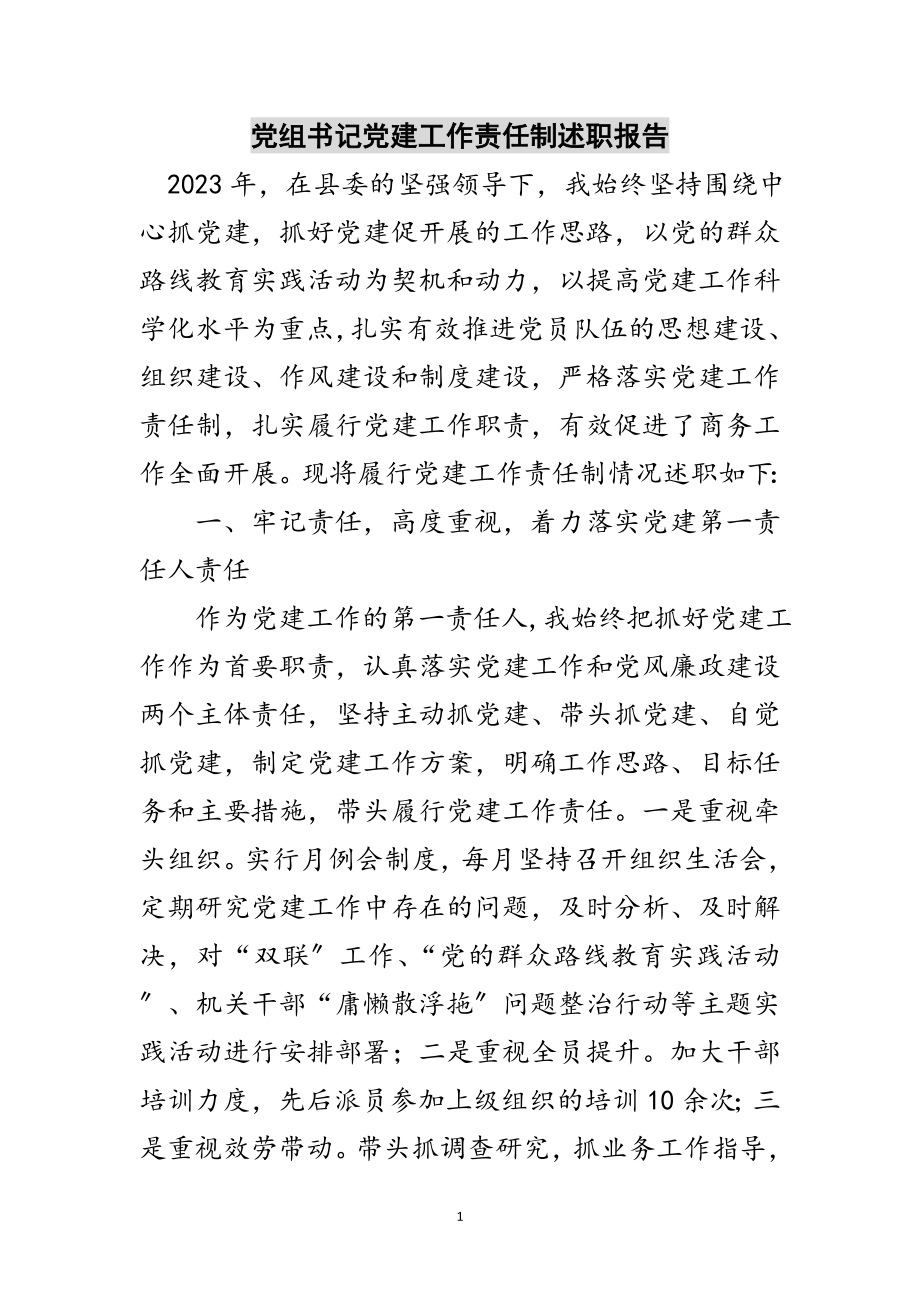 2023年党组书记党建工作责任制述职报告范文.doc_第1页