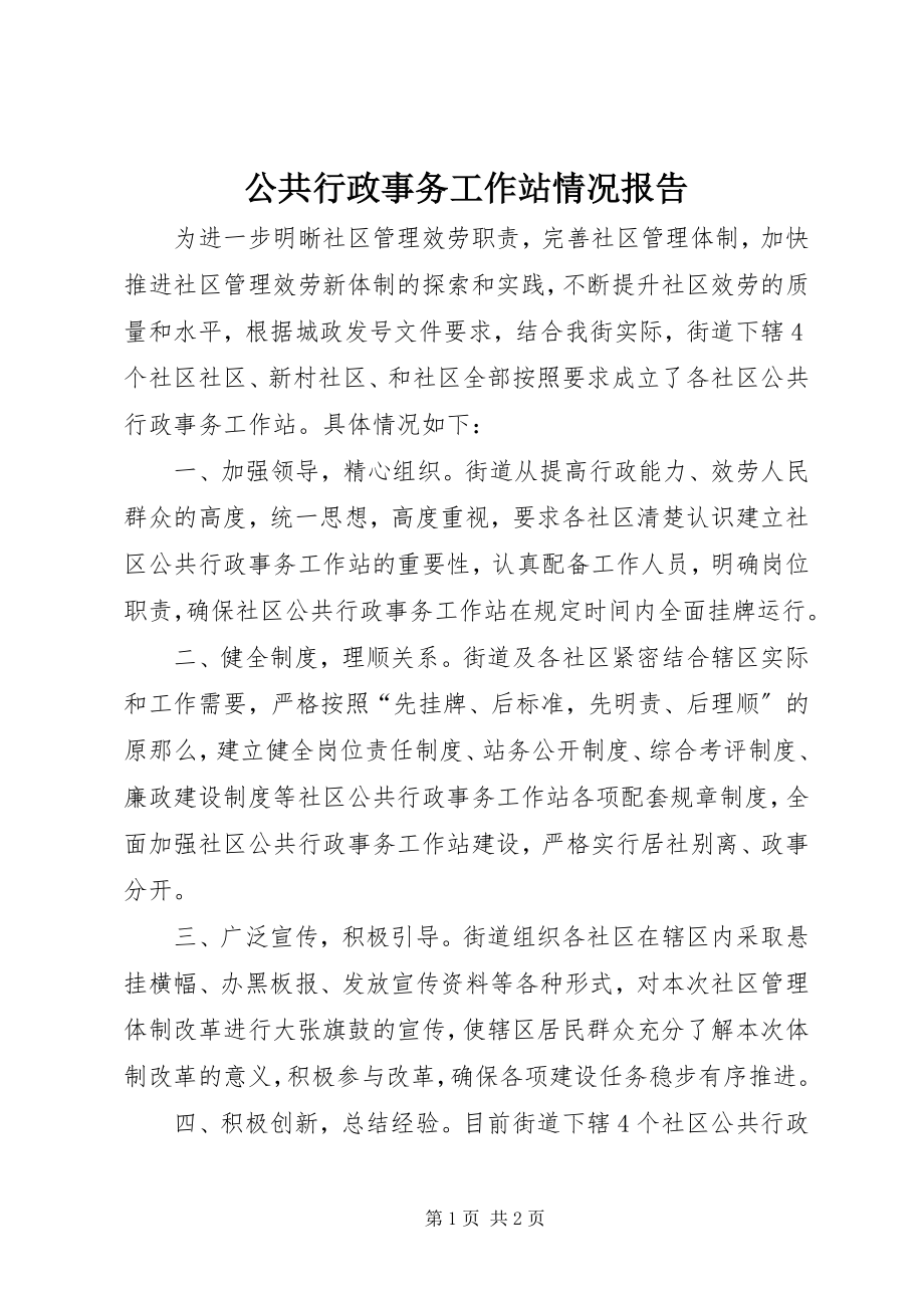 2023年公共行政事务工作站情况报告.docx_第1页