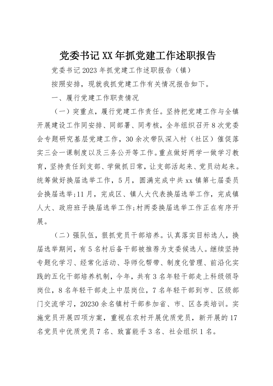 2023年党委书记抓党建工作述职报告3.docx_第1页