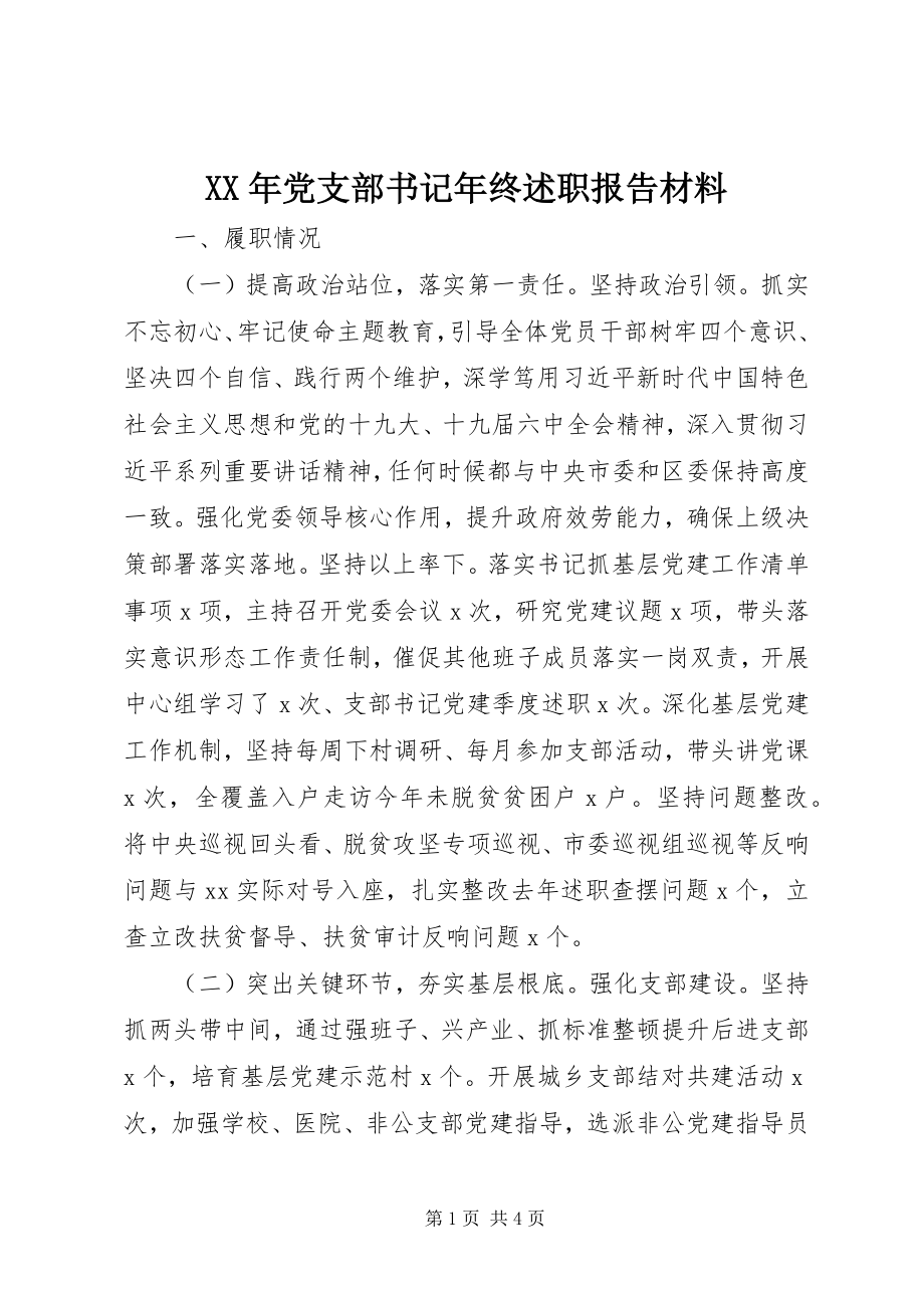 2023年党支部书记终述职报告材料.docx_第1页