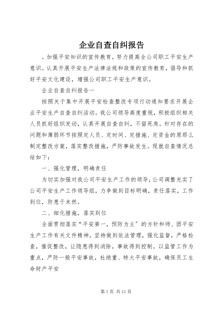 2023年企业自查自纠报告.docx_第1页