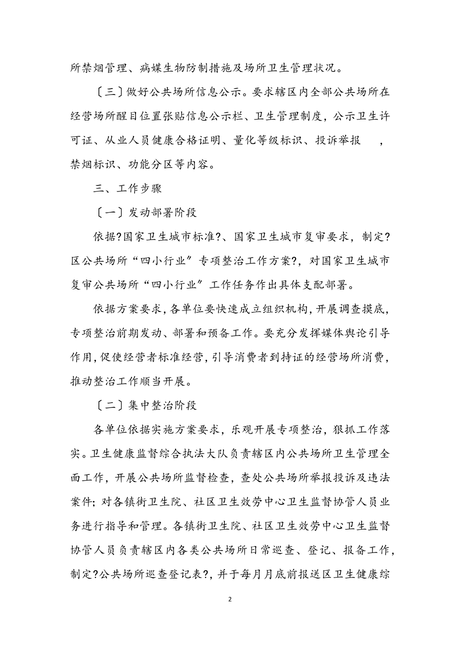 2023年公共场所四小行业专项整治方案.docx_第2页