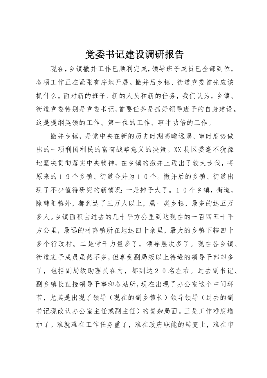 2023年党委书记建设调研报告.docx_第1页