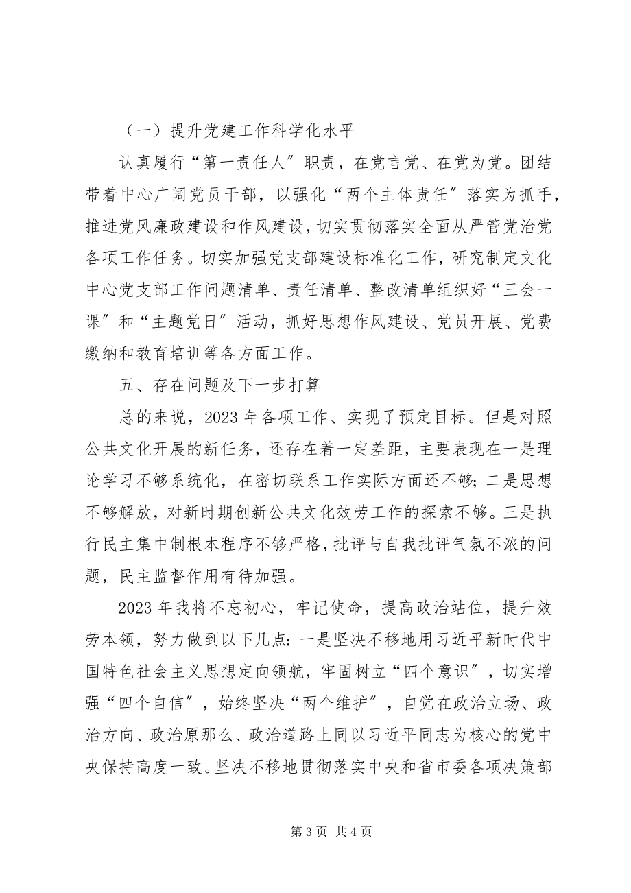 2023年公共文化服务分管领导述职述廉报告.docx_第3页