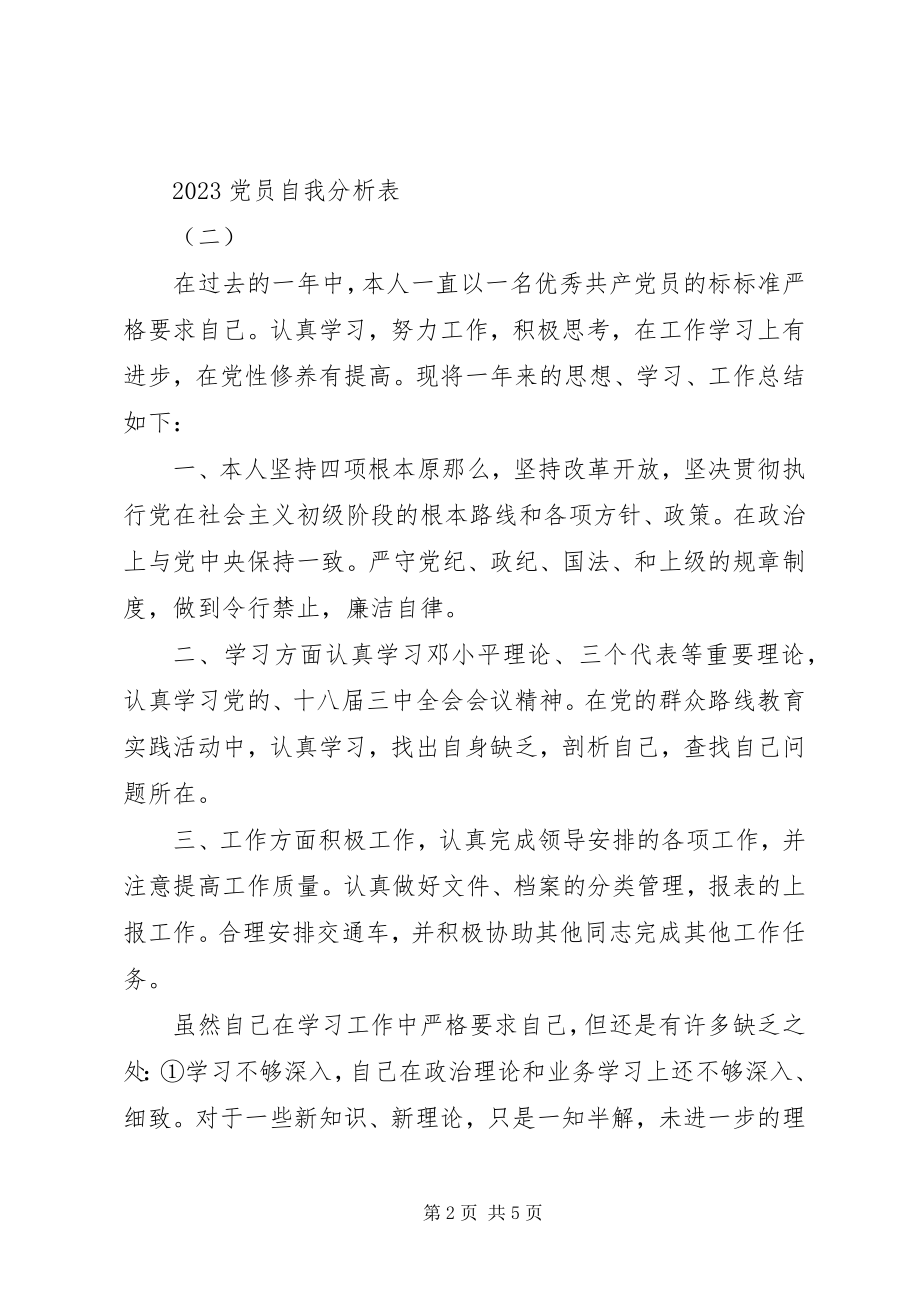 2023年党员自我分析表.docx_第2页