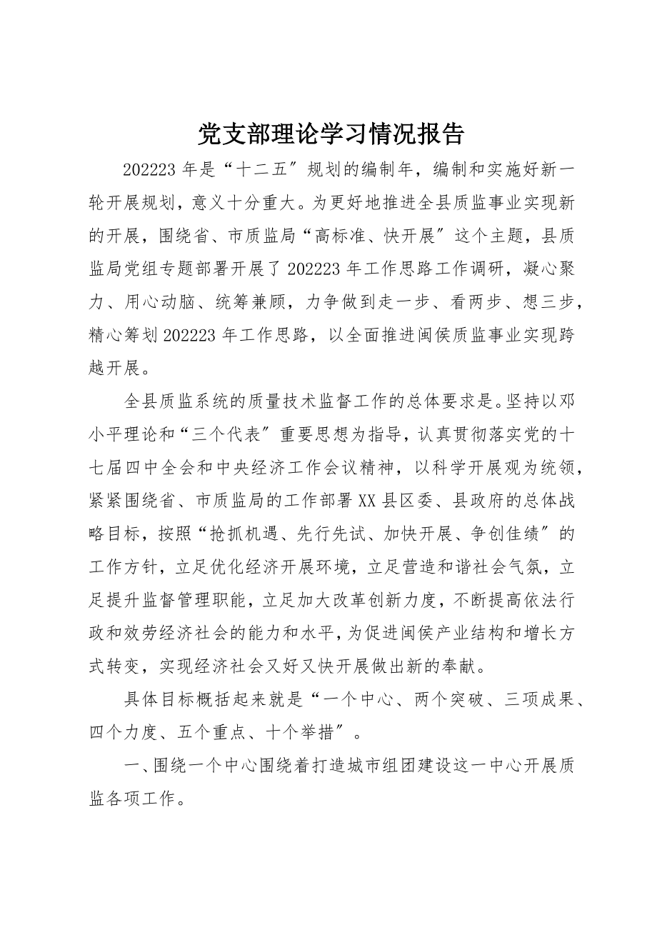 2023年党支部理论学习情况报告.docx_第1页