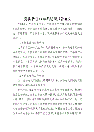 2023年党委书记某年终述职报告.docx