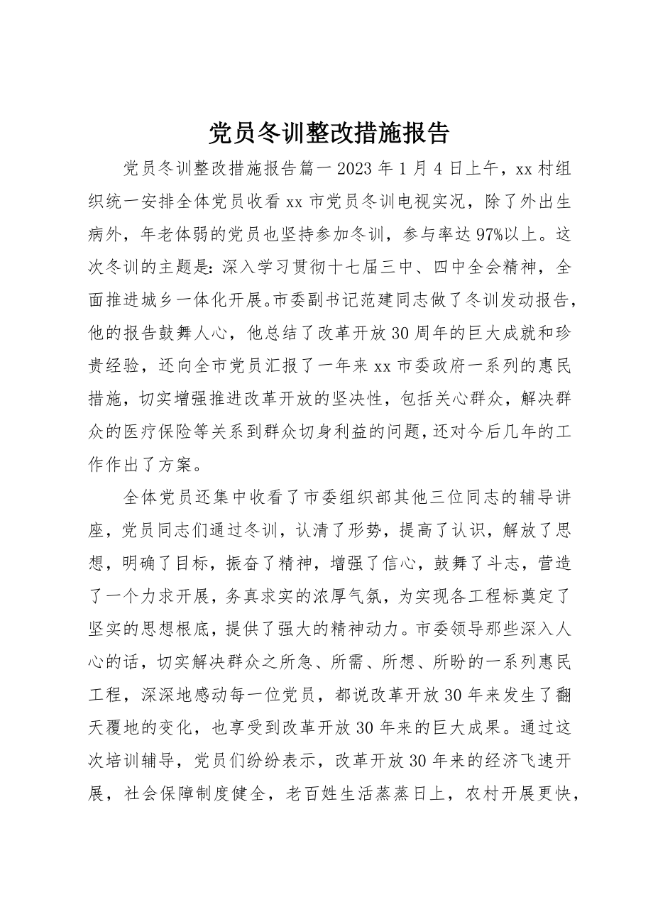 2023年党员冬训整改措施报告.docx_第1页