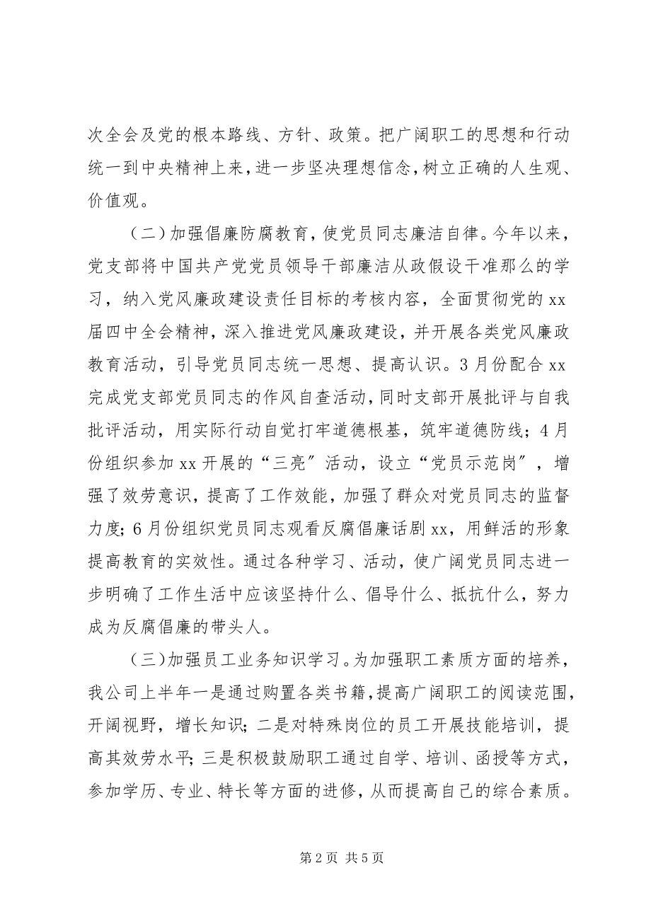 2023年公司上半年党风廉政工作自查报告.docx_第2页