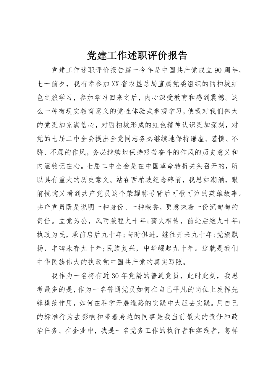 2023年党建工作述职评价报告.docx_第1页