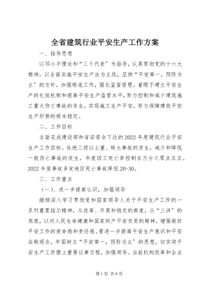 2023年全省建筑行业安全生产工作计划.docx