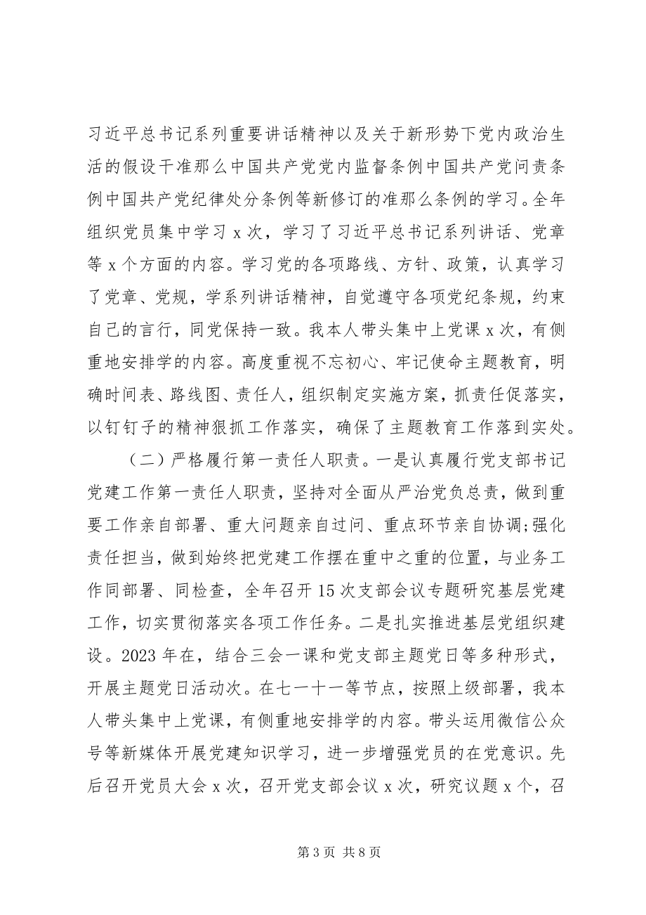 2023年党支部书记抓党建工作的述职报告.docx_第3页