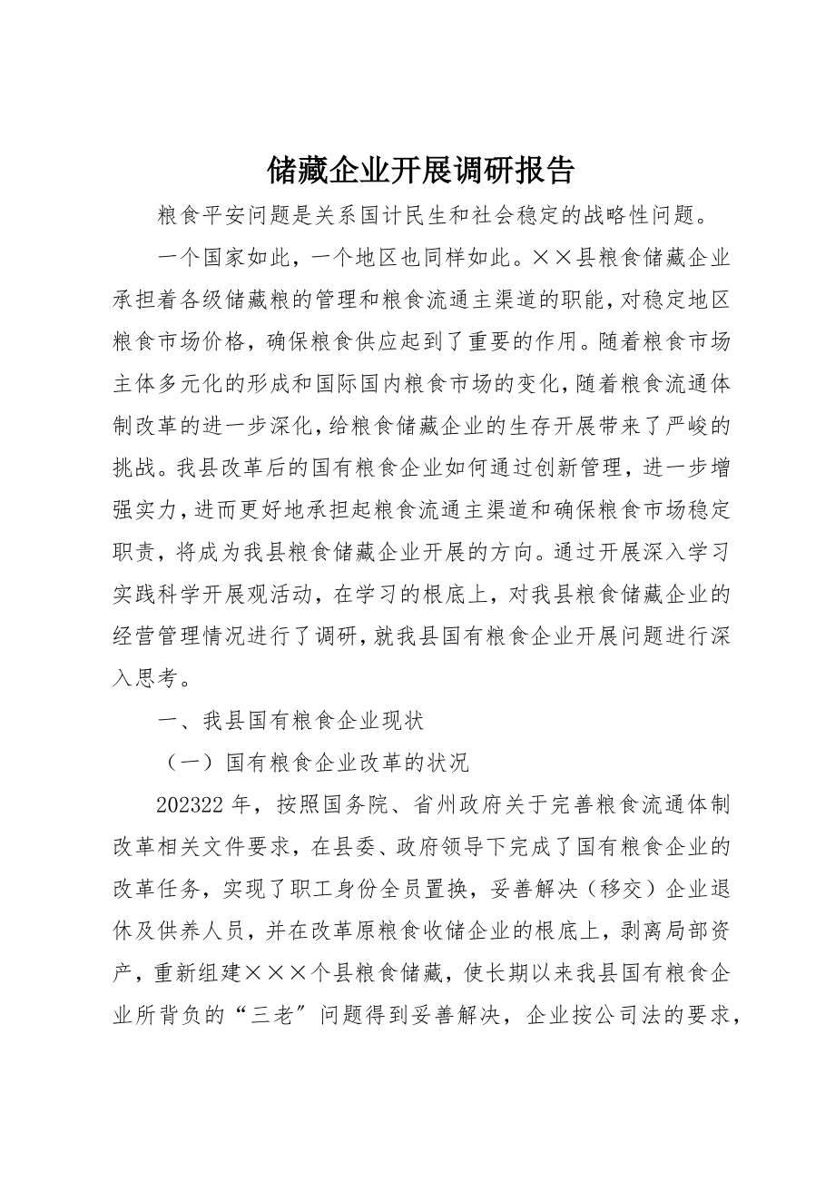 2023年储备企业发展调研报告.docx_第1页