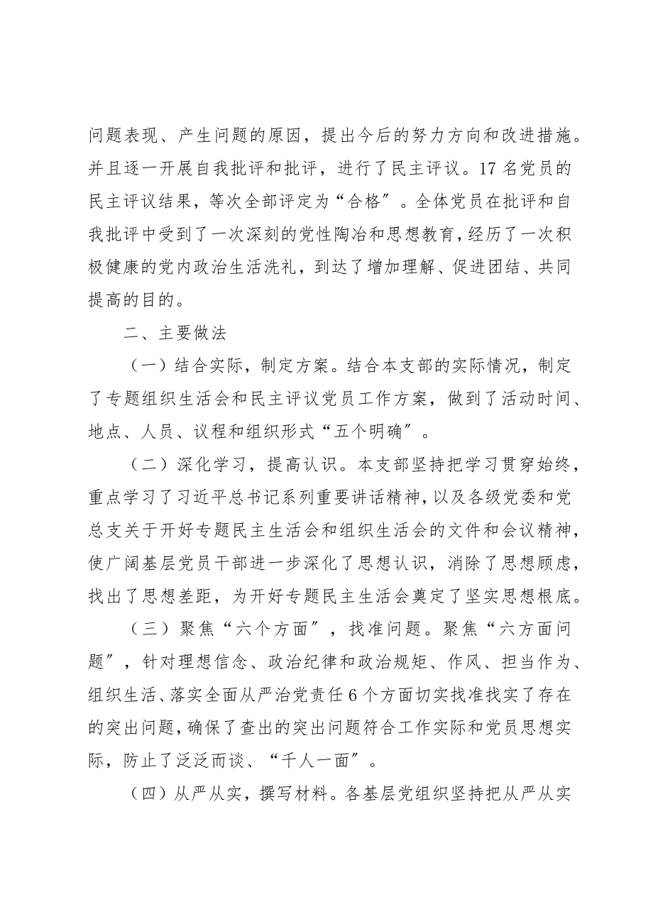 2023年党支部组织生活会和民主评议党员的总结报告.docx_第2页