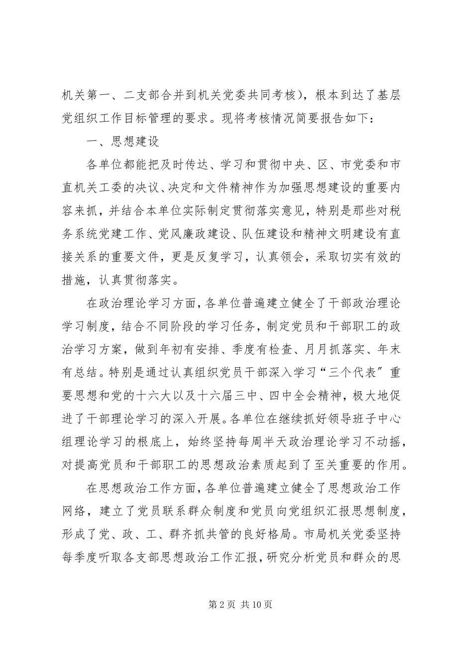 2023年关于对基层党组织工作目标管理自查考核的情况报告.docx_第2页