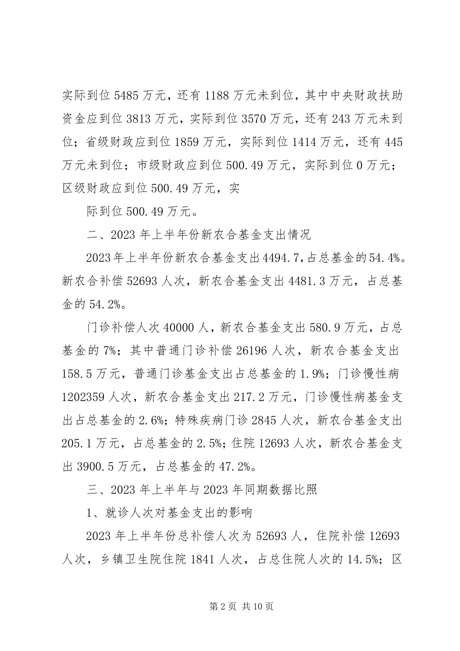 2023年区新型农村合作医疗基金运行情况分析及预测5篇模版.docx_第2页