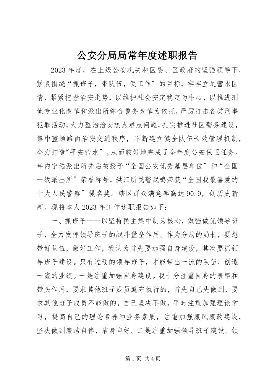 2023年公安分局局长年度述职报告.docx_第1页