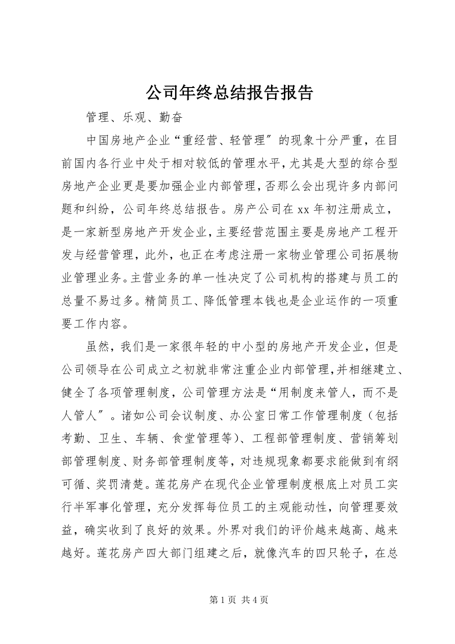 2023年公司年终总结报告报告.docx_第1页