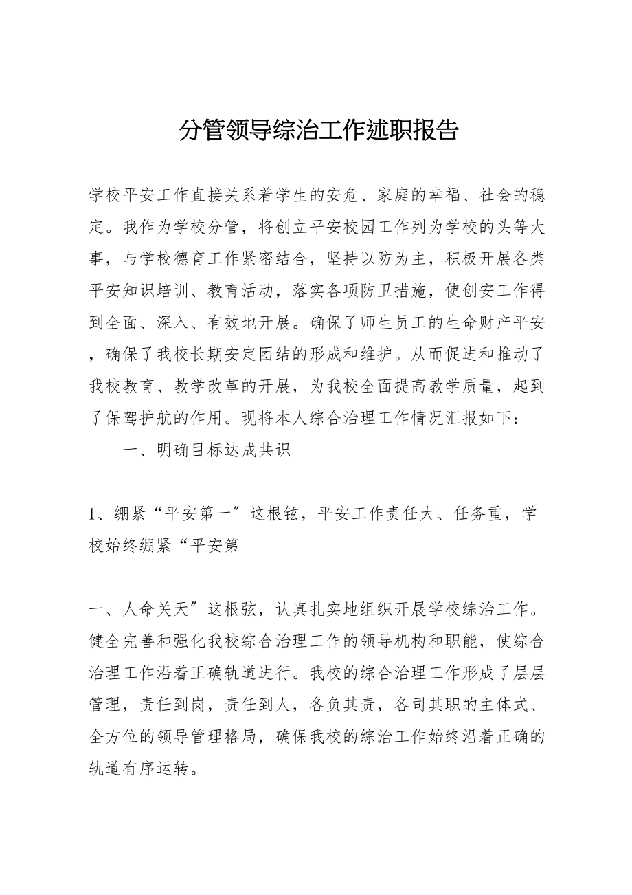 2023年分管领导综治工作述职报告新编.doc_第1页