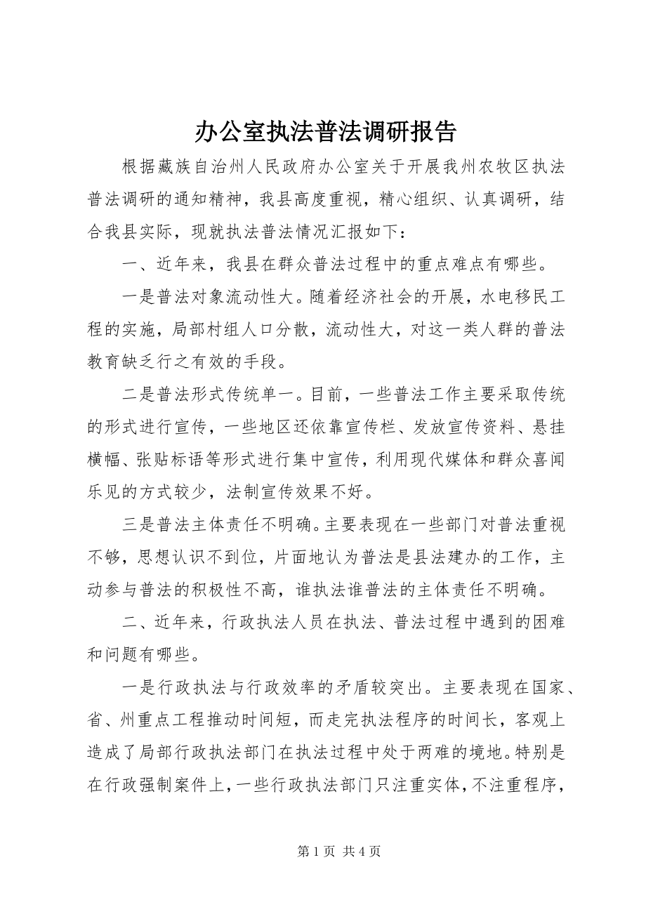 2023年办公室执法普法调研报告新编.docx_第1页