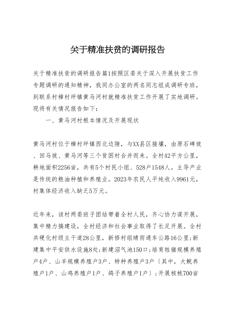 2023年关于精准扶贫的调研报告.doc_第1页