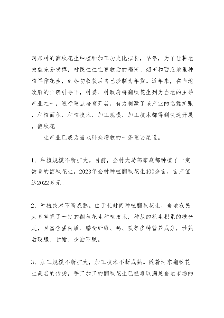 2023年关于做大做强河东村翻秋花生的调研报告.doc_第2页