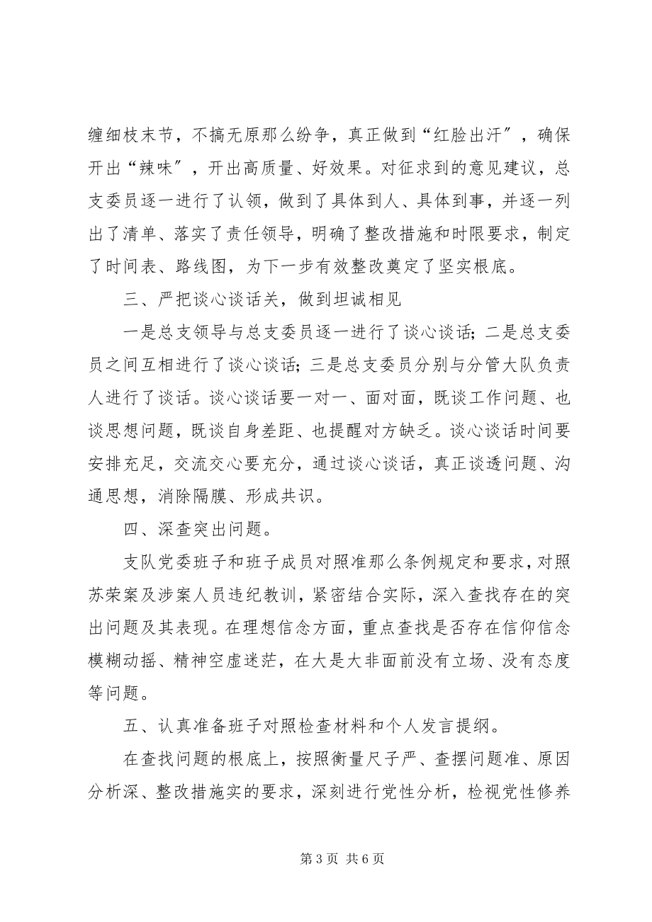 2023年刑警支队党总支关于“两学一做”专题民主生活会的情况报告.docx_第3页