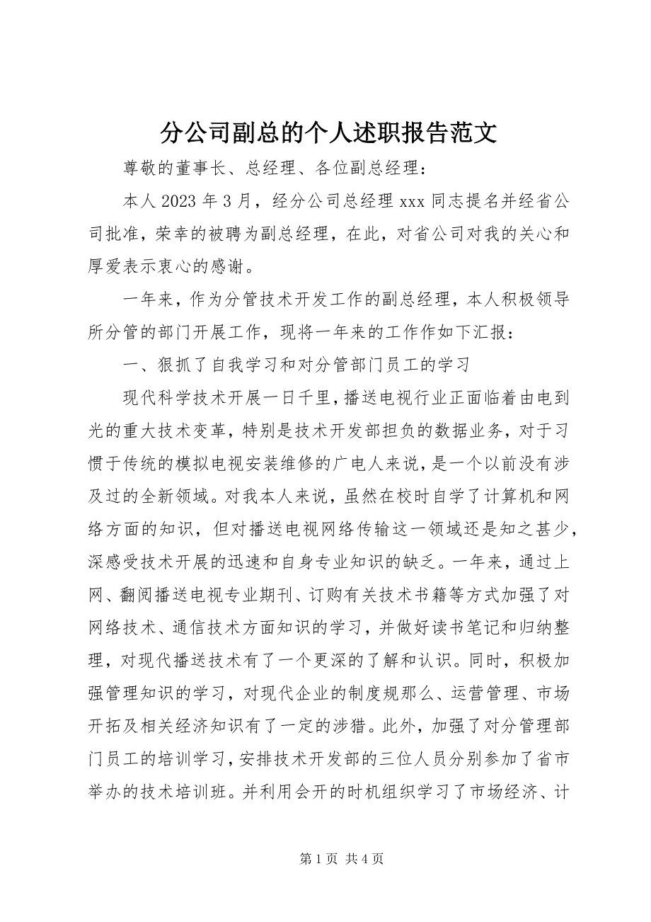 2023年分公司副总的个人述职报告2.docx_第1页