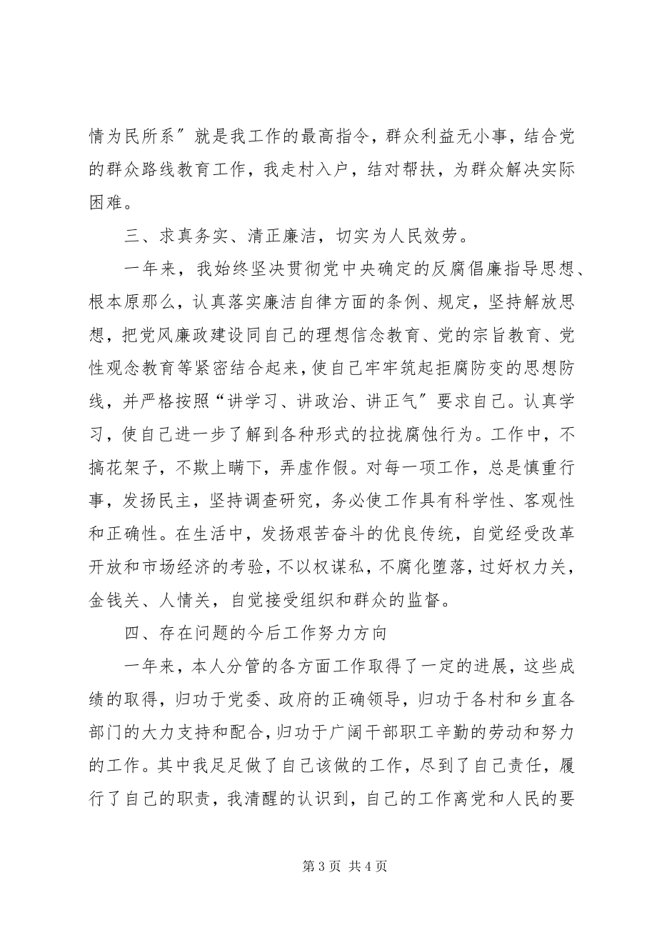 2023年副乡长个人述职述德述廉报告.docx_第3页