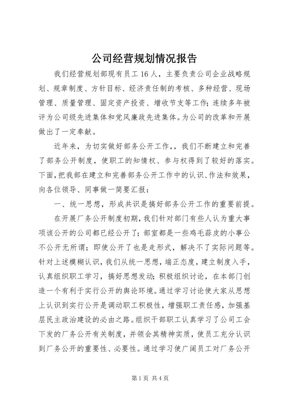 2023年公司经营规划情况报告.docx_第1页