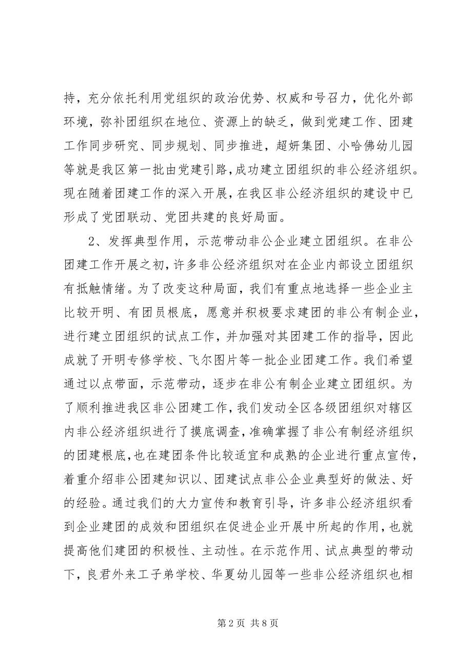 2023年共青团区非公有制经济组织共青团建设情况调研报告.docx_第2页