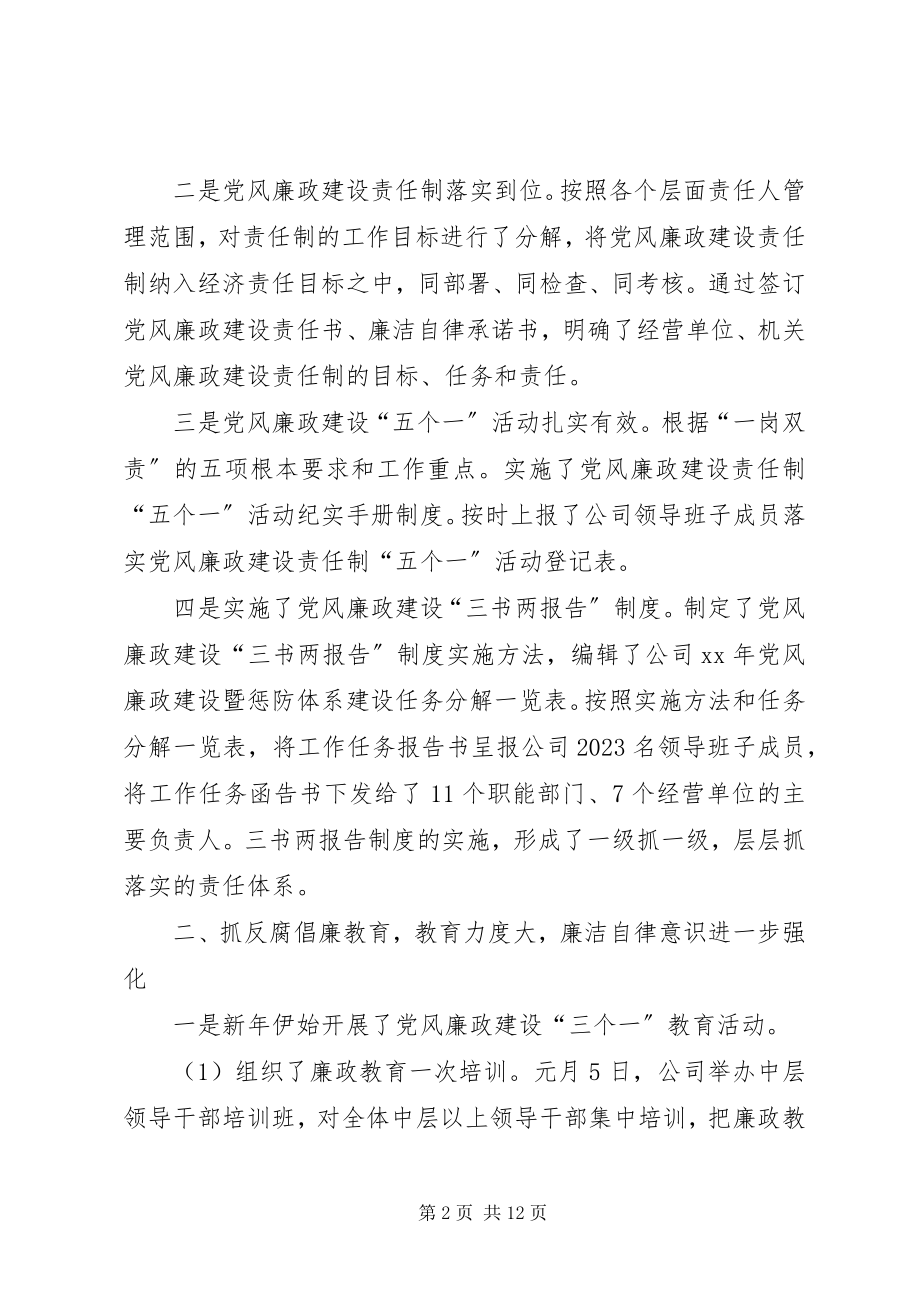 2023年公司纪检监察与审计部负责人述职述廉报告.docx_第2页