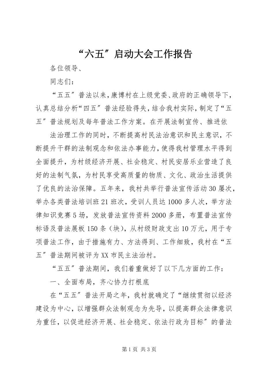 2023年六五启动大会工作报告.docx_第1页