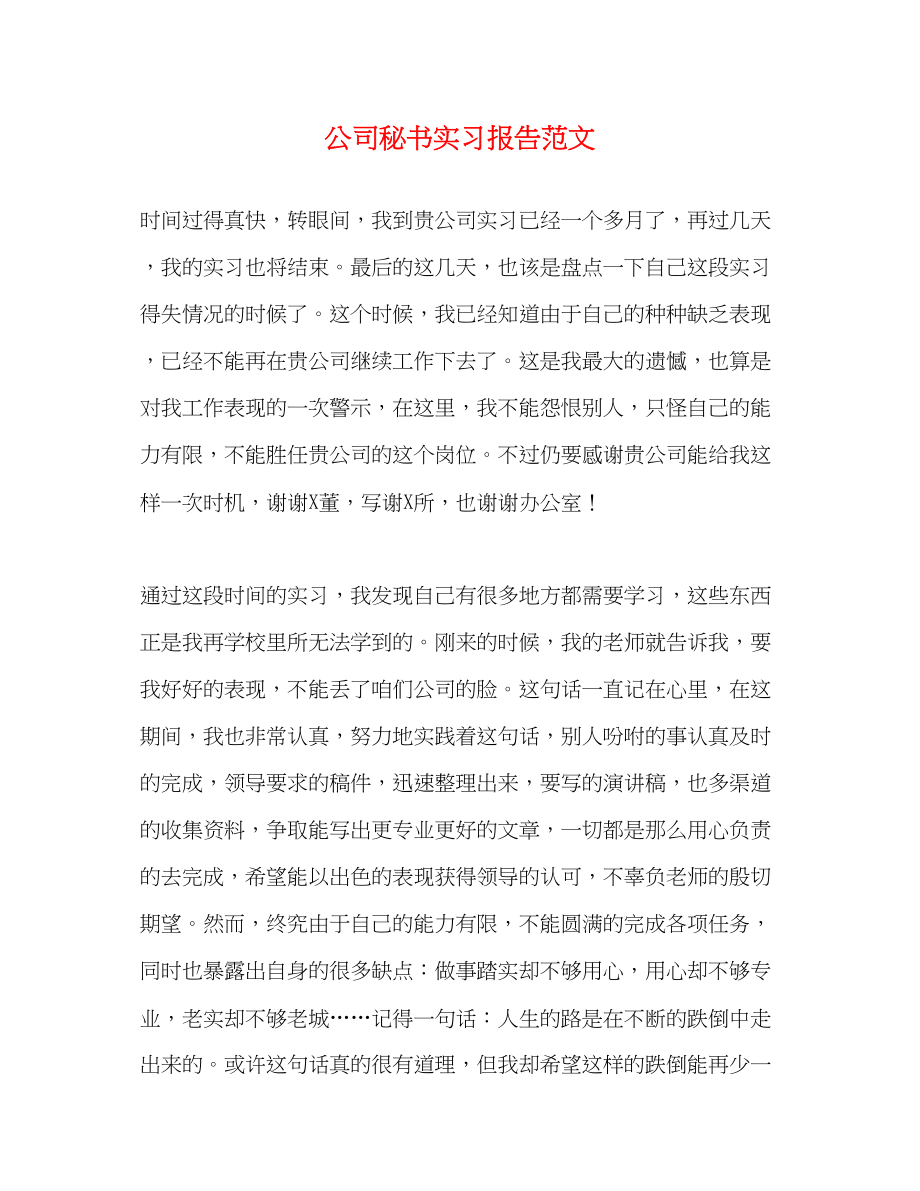 2023年公司秘书实习报告.docx_第1页